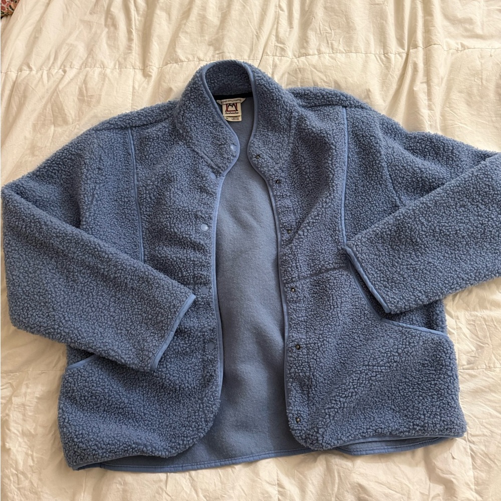 Avalanche Dusty Blue Sherpa Snap Jacket